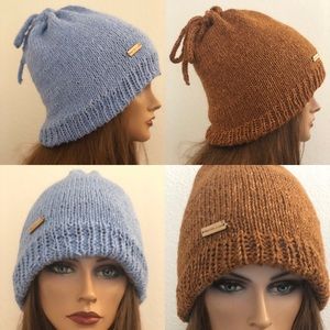 Hand Knits 2 Love Beanie Hat Cap Reversible Soft
